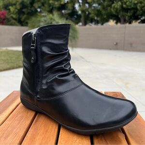 Josef Seibel Womens 6 Black Leather Ankle Booties Boots Eu36